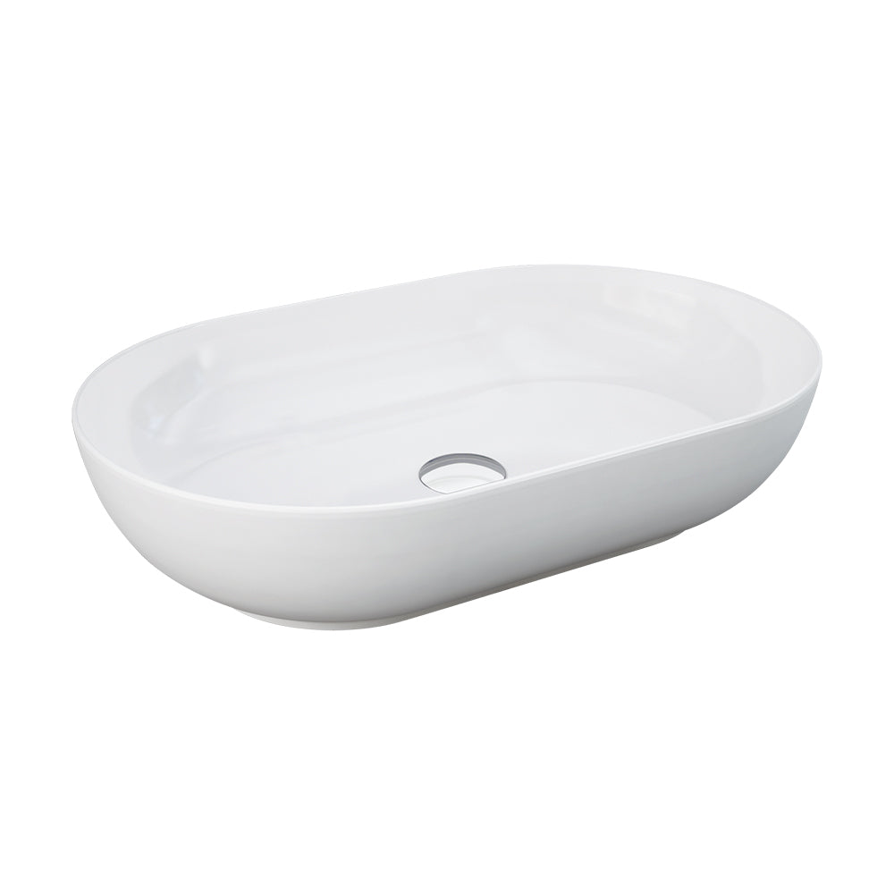 Fienza RAK Feeling Above Counter Oval Basin 550 x 350mm No Overflow, Alpine Gloss White