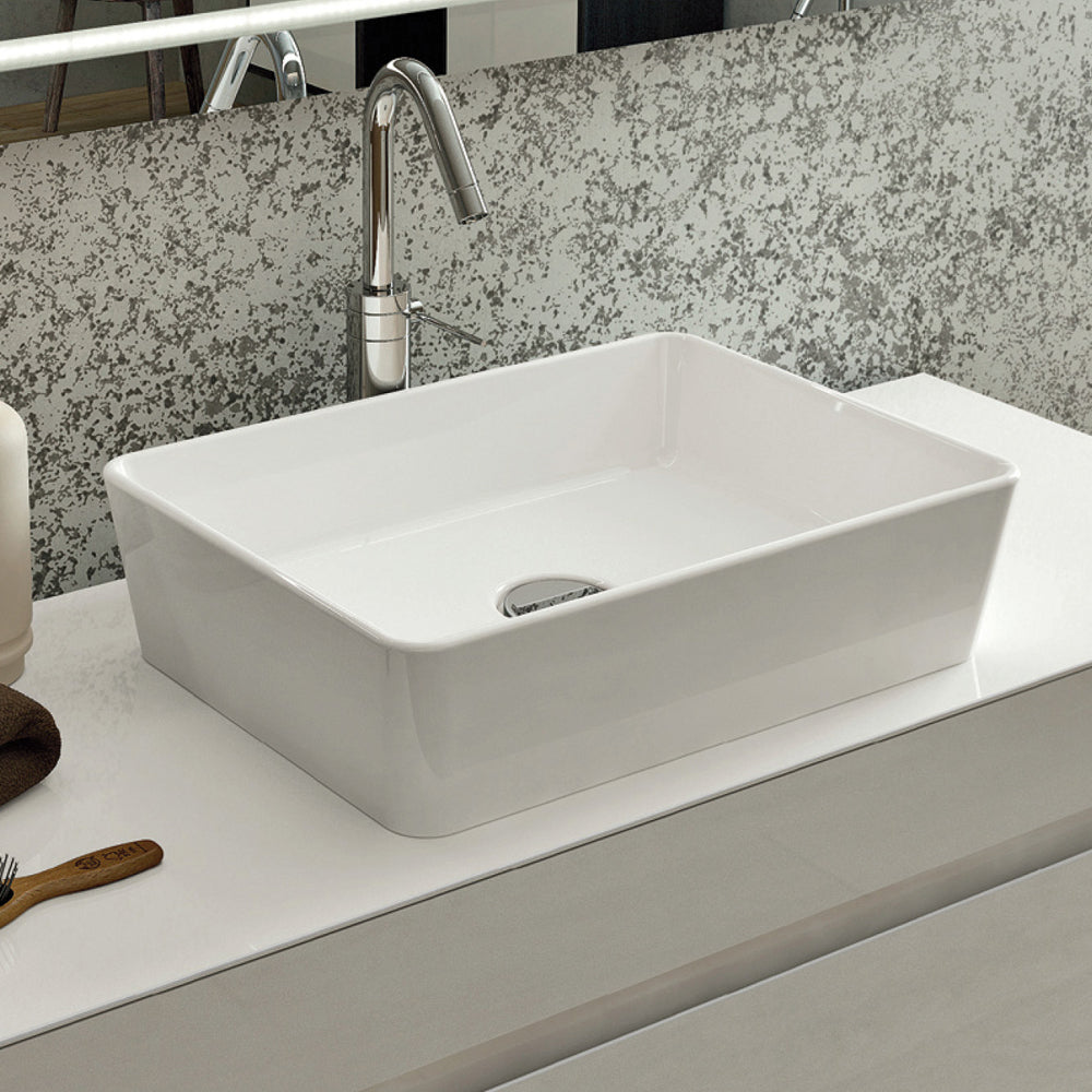 Fienza RAK Feeling Rectangle Above Counter Basin, Gloss White