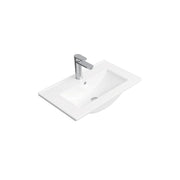 Fienza Delgado 615 x 365mm Ceramic Basin Top Only 1TH, Gloss White