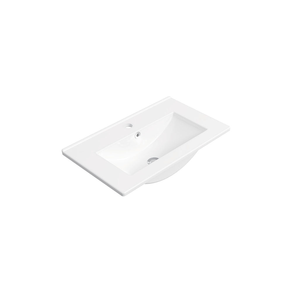 Fienza Delgado 615 x 365mm Ceramic Basin Top Only 1TH, Gloss White