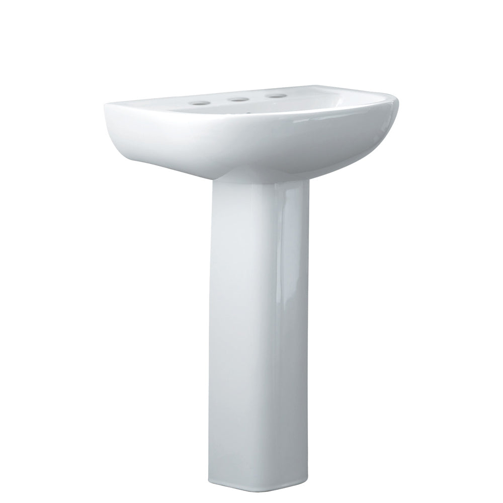 Fienza Compact Pedestal Basin 550 3TH, Gloss White