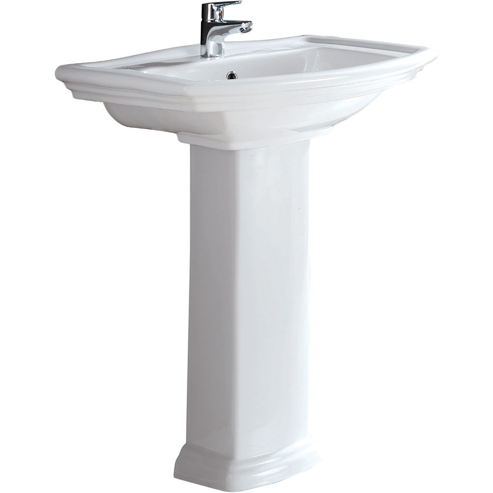 Fienza Washington Pedestal Basin 560 1TH, Gloss White