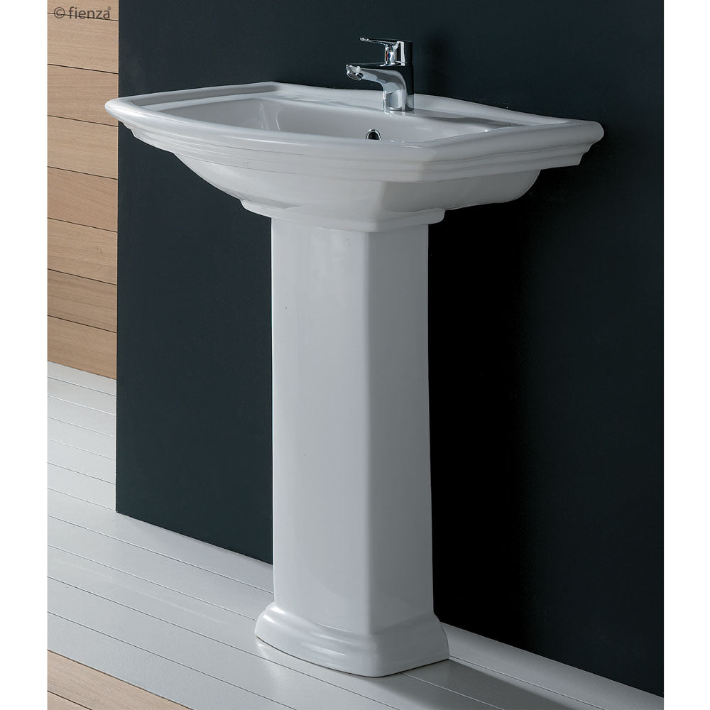 Fienza Washington Pedestal Basin 560 1TH, Gloss White