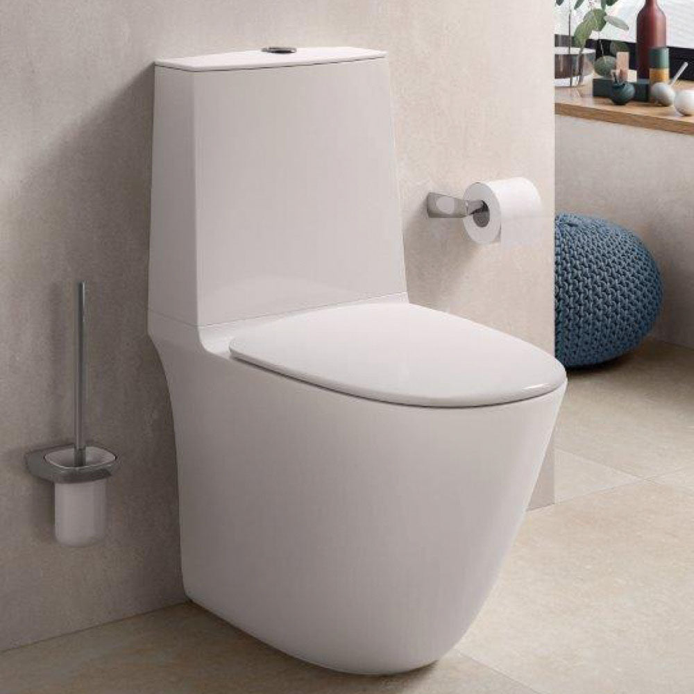 Fienza Sensation Flush Back-to-Wall Toilet Suite P-Trap, Gloss White