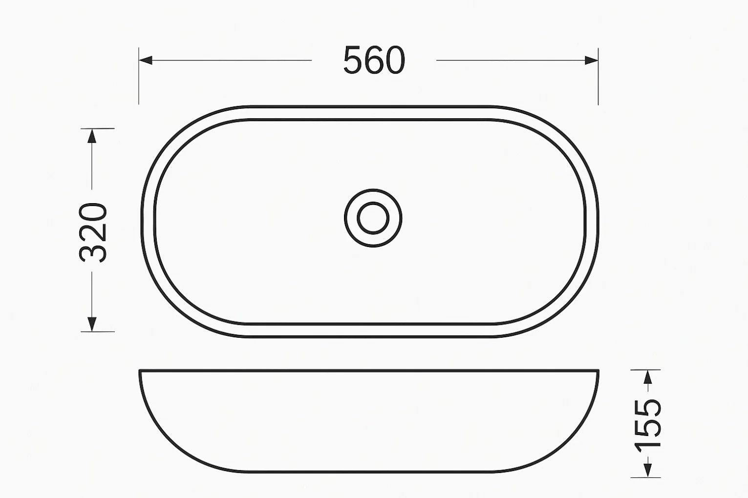 Milano Soul 560mm Solid Surface Basin