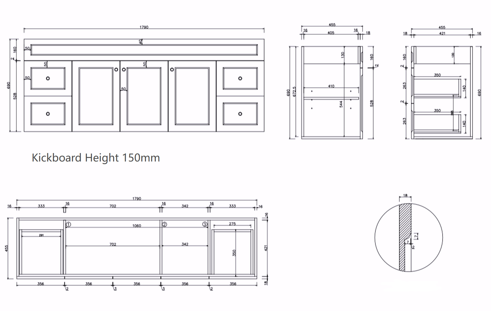 Milano Federation 1800mm  Freestanding Vanity Double Bowl