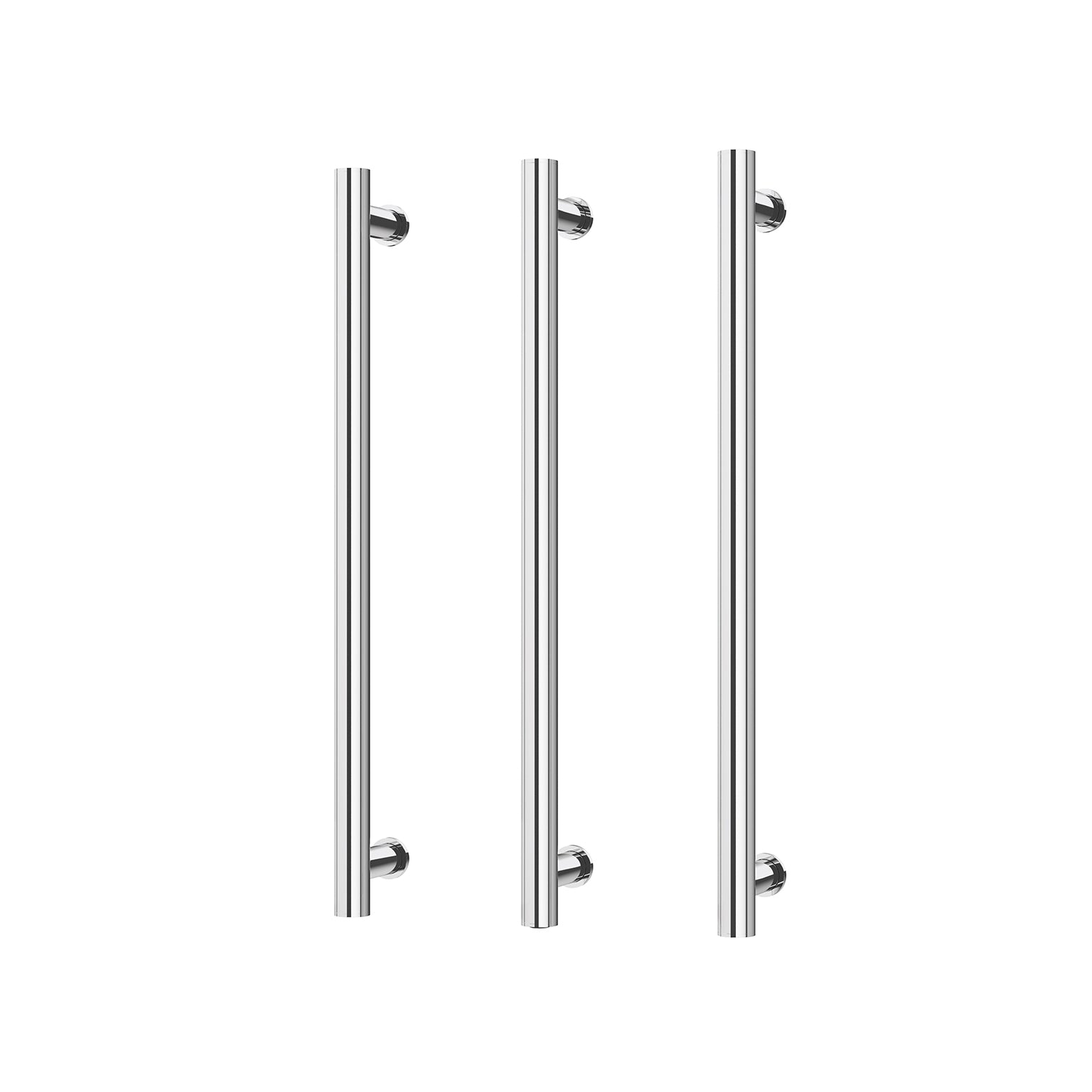 Phoenix Heated Triple Towel Rail Round 600mm, Chrome