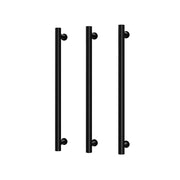 Phoenix Heated Triple Towel Rail Round 600mm, Matte Black