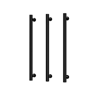 Phoenix Heated Triple Towel Rail Round 600mm, Matte Black