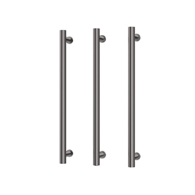 Phoenix Heated Triple Towel Rail Round 600mm, Brushed Carbon