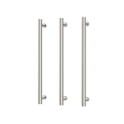 Phoenix Heated Triple Towel Rail Round 600mm, Brushed Nickel