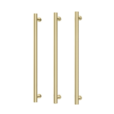 Phoenix Heated Triple Towel Rail Round 800mm, Brushed Gold