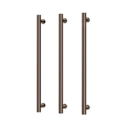 Phoenix Heated Triple Towel Rail Round 800mm, Brushed Bronze