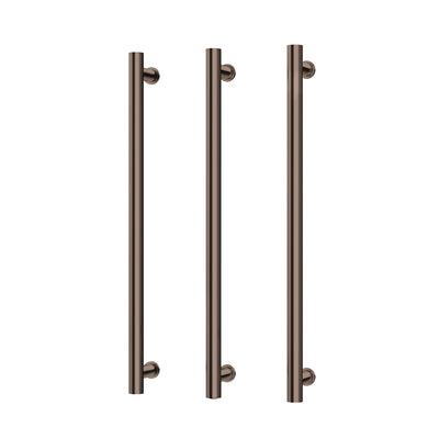 Phoenix Heated Triple Towel Rail Round 800mm, Brushed Bronze