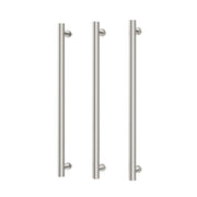 Phoenix Heated Triple Towel Rail Round 800mm, Brushed Nickel