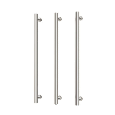 Phoenix Heated Triple Towel Rail Round 800mm, Brushed Nickel