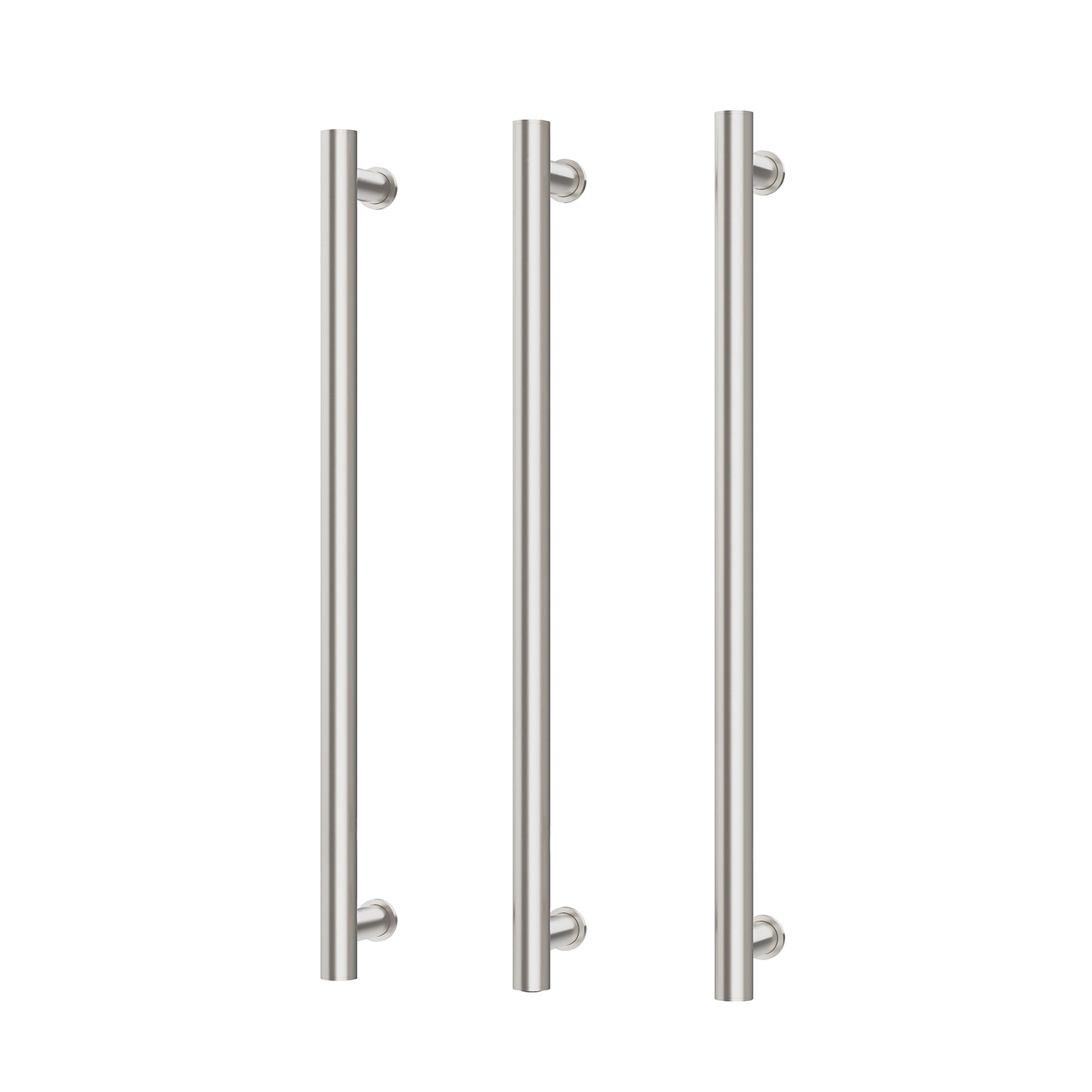 Phoenix Heated Triple Towel Rail Round 800mm, Brushed Nickel