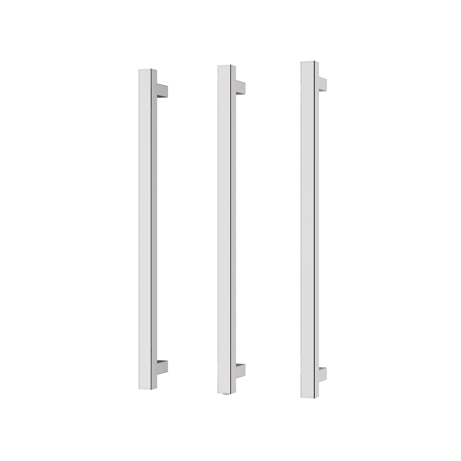 Phoenix Heated Triple Towel Rail Square 600mm, Chrome