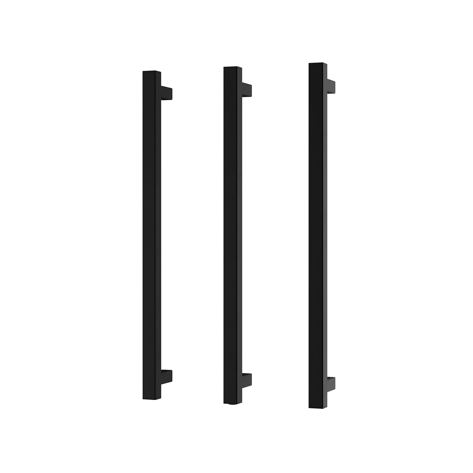 Phoenix Heated Triple Towel Rail Square 600mm, Matte Black