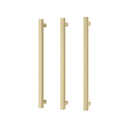 Phoenix Heated Triple Towel Rail Square 600mm, Brushed Gold