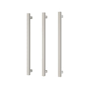 Phoenix Heated Triple Towel Rail Square 600mm, Brushed Nickel
