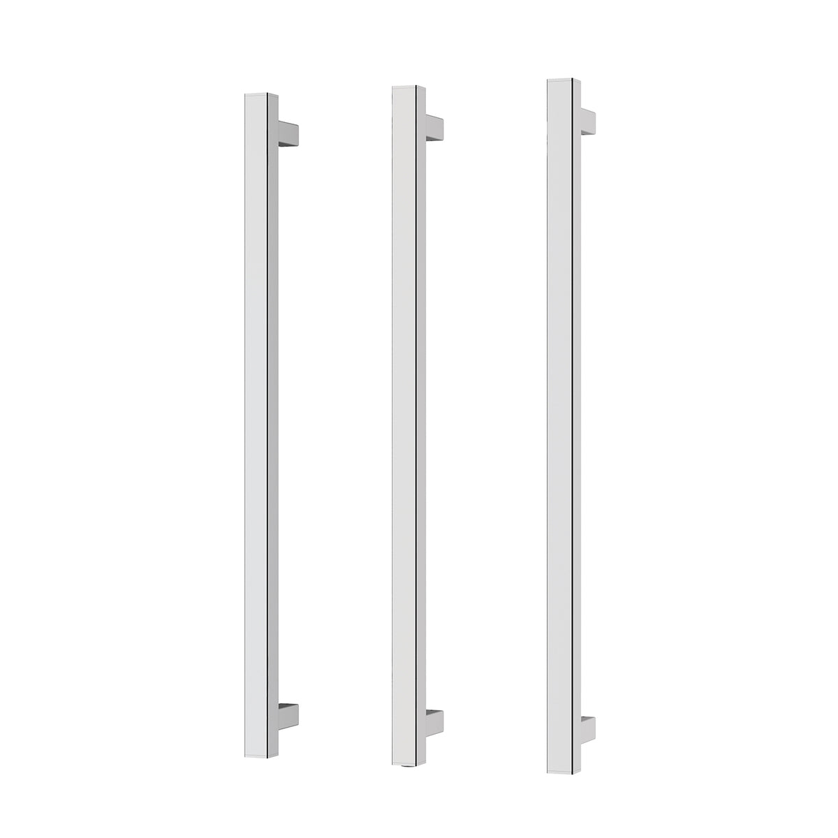 Phoenix Heated Triple Towel Rail Square 800mm, Chrome