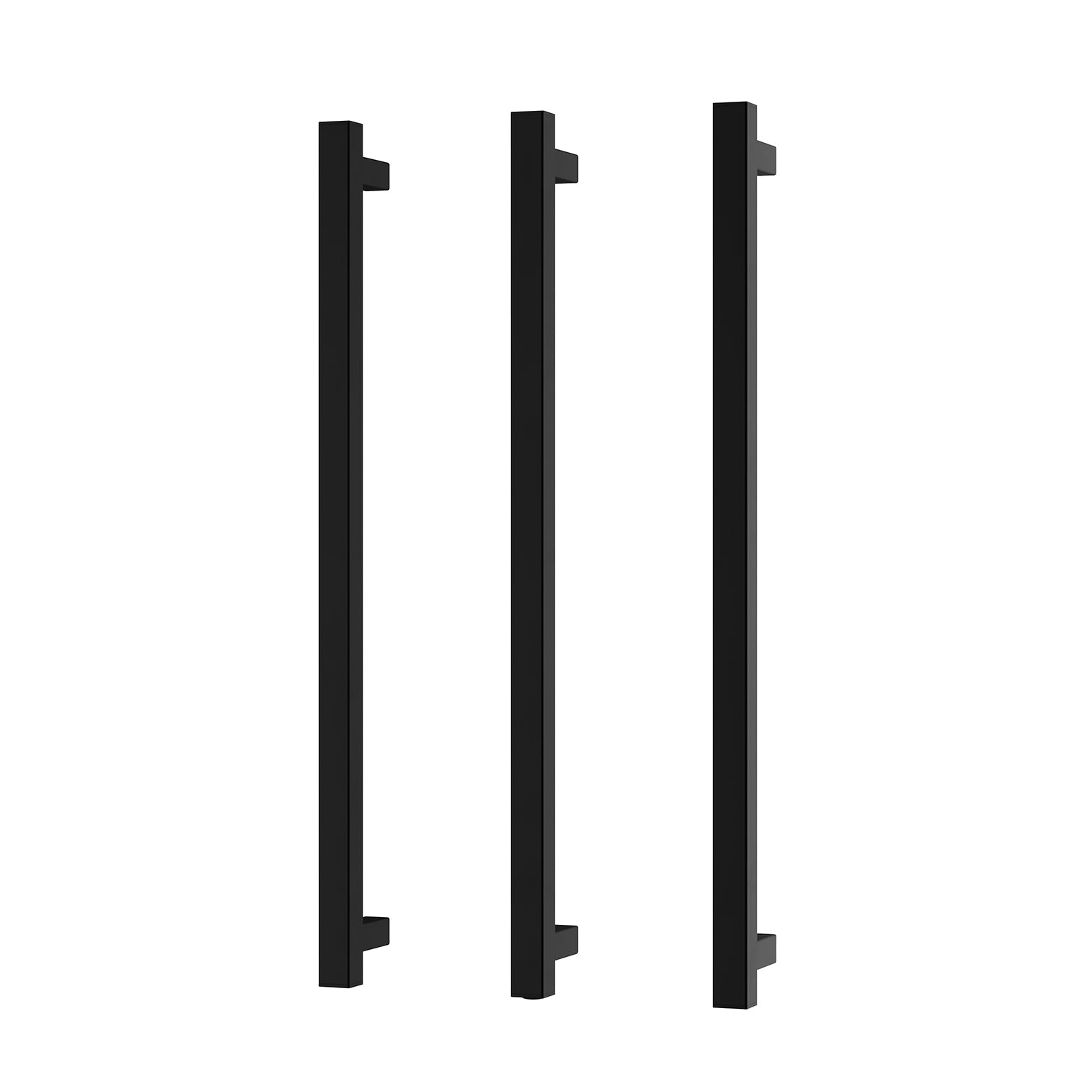 Phoenix Heated Triple Towel Rail Square 800mm, Matte Black
