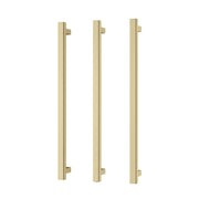 Phoenix Heated Triple Towel Rail Square 800mm, Brushed Gold
