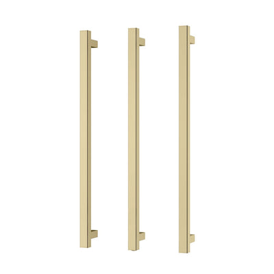 Phoenix Heated Triple Towel Rail Square 800mm, Brushed Gold