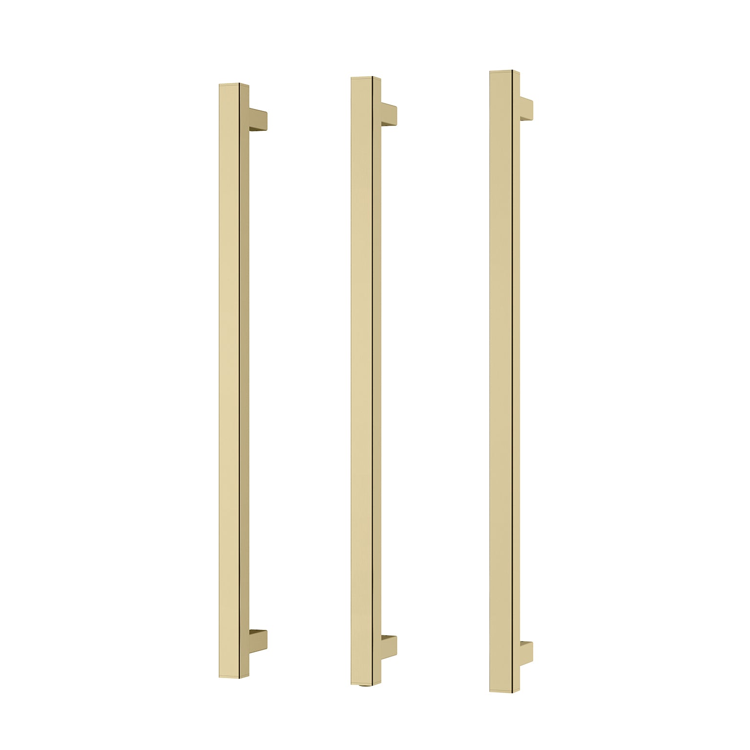 Phoenix Heated Triple Towel Rail Square 800mm, Brushed Carbon