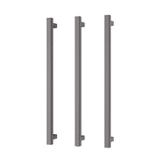 Phoenix Heated Triple Towel Rail Square 800mm, Brushed Carbon