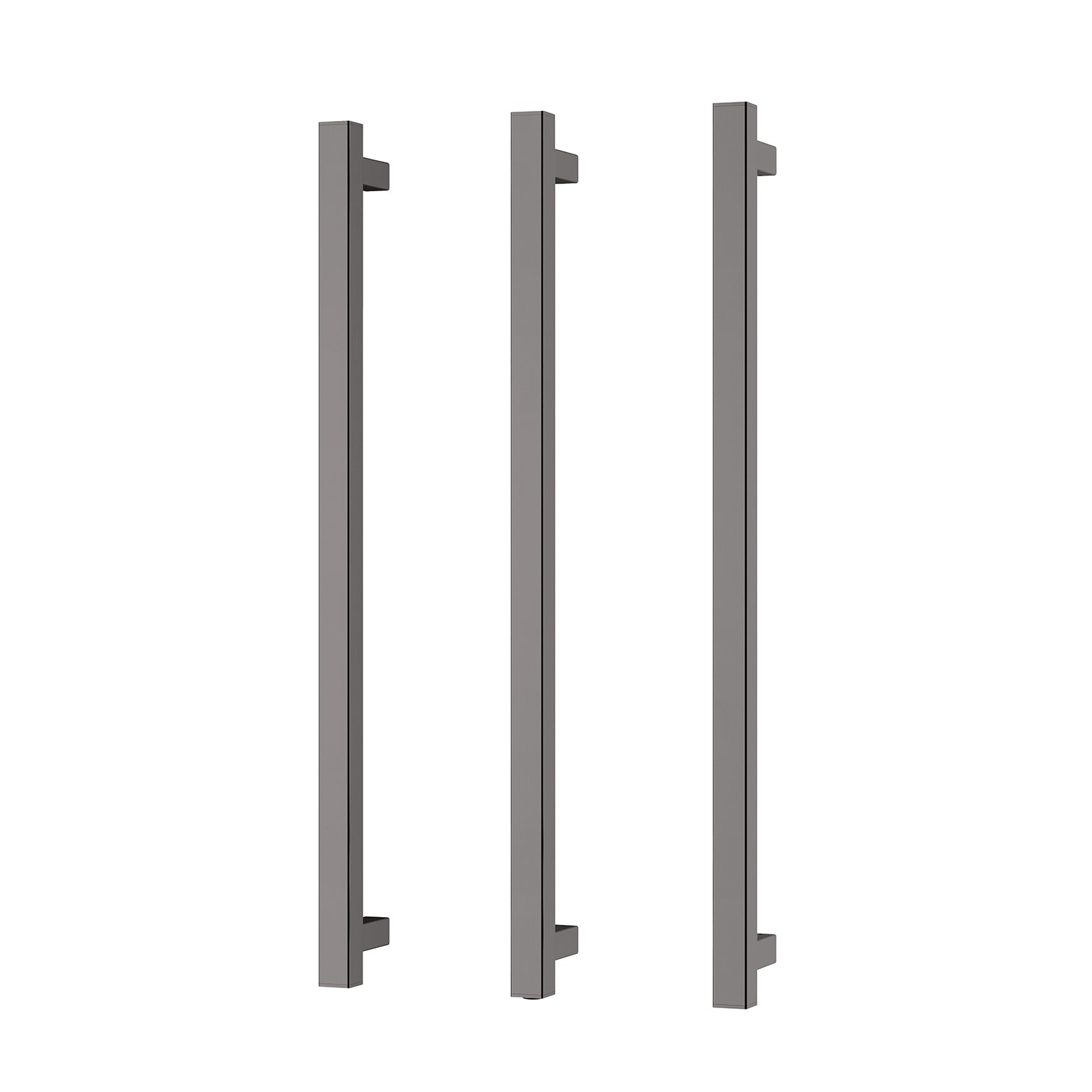 Phoenix Heated Triple Towel Rail Square 800mm, Brushed Carbon