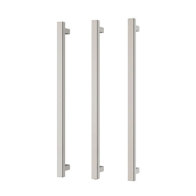 Phoenix Heated Triple Towel Rail Square 800mm, Brushed Nickel