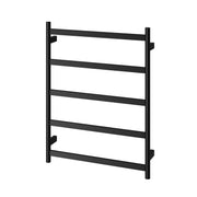 Phoenix Five Flat Bar Heated Towel Ladder 550mm x 740mm, Matte Black