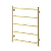 Phoenix Five Flat Bar Heated Towel Ladder 550mm x 740mm, Brushed Gold