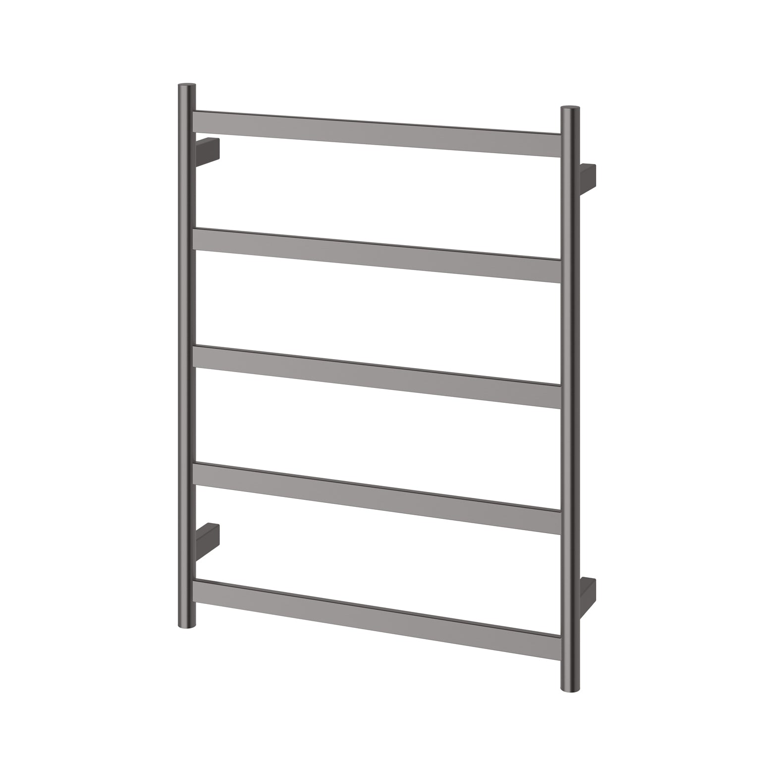 Phoenix Five Flat Bar Heated Towel Ladder 550mm x 740mm, Brushed Carbon