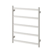 Phoenix Five Flat Bar Heated Towel Ladder 550mm x 740mm, Brushed Nickel
