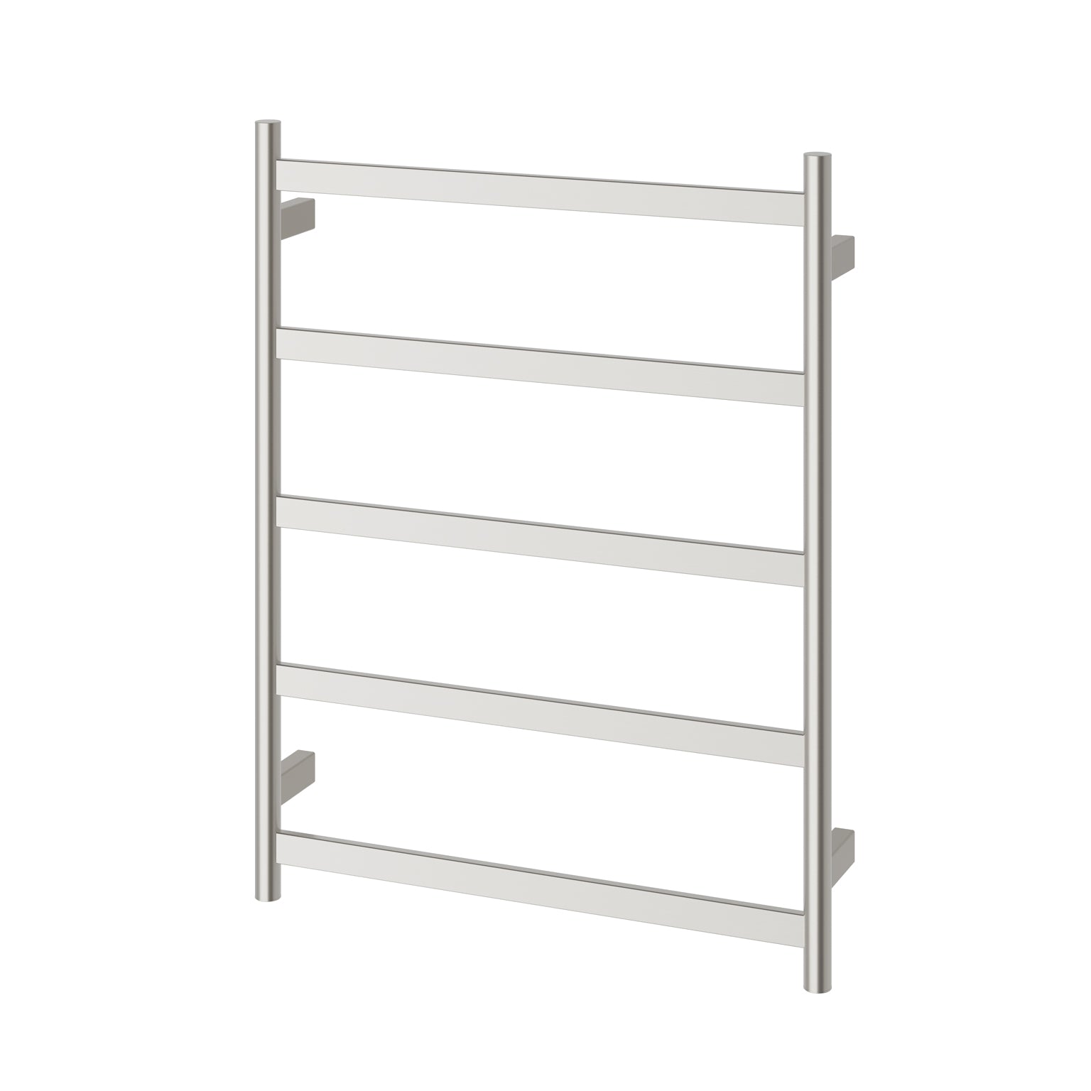 Phoenix Five Flat Bar Heated Towel Ladder 550mm x 740mm, Brushed Nickel