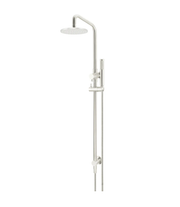 Meir Round Combination Shower Rail 200mm Rose, Single Function Hand Shower, Brushed Nickel