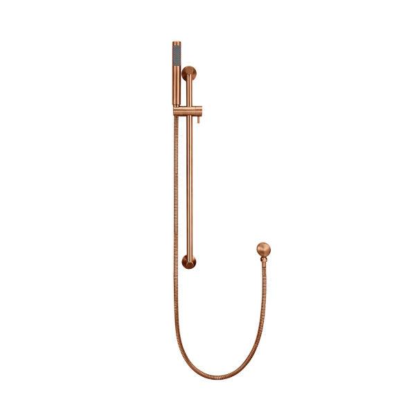 Meir Round Hand Shower on Rail Column, Lustre Bronze