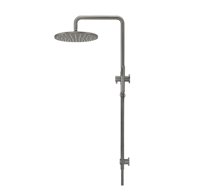 Meir Round Combination Shower Rail, 300mm Rose, Single Function Hand Shower, Shadow