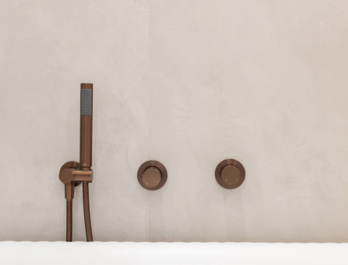 Meir Round Wall Mixer Pinless Handle Finish Kit, Lustre Bronze