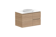 ADP Glacier Door & Drawer Twin Wall Hung Vanity - 900mm / Stone Benchtop - 900mm - Stone Benchtop - Centre Bowl - Lite