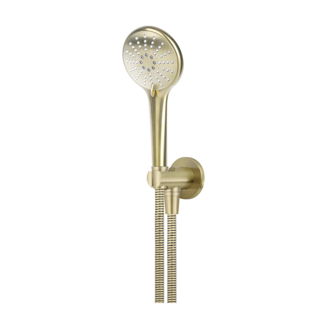 Meir Round Three Function Hand Shower on Fixed Bracket, Tiger Bronze