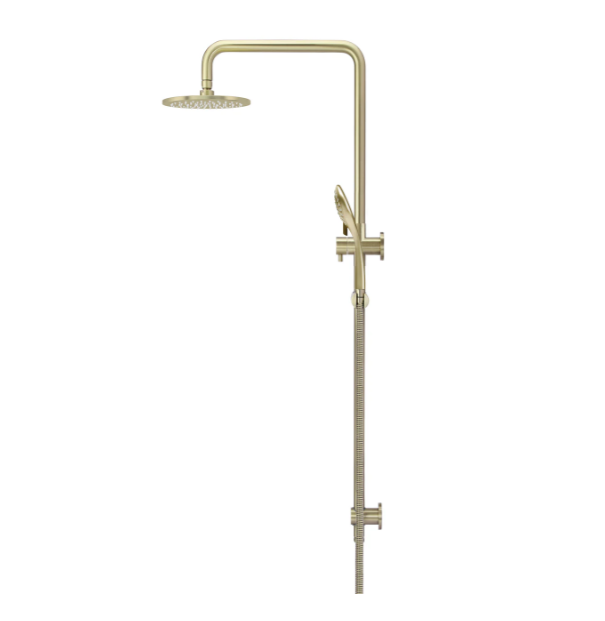 Meir Round Combination Shower Rail 200mm Rose, Three Function Hand Shower, Tiger Bronze
