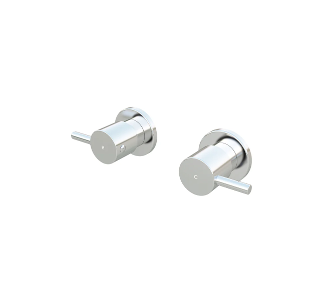 Meir Round Quarter Turn Wall Top Assemblies, Polished Chrome