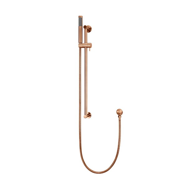 Meir Round Hand Shower on Rail Column, Lustre Bronze