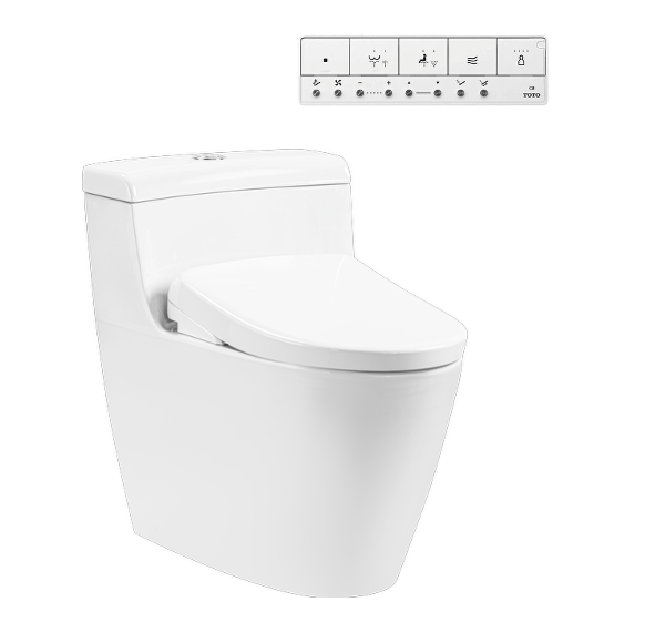 TOTO One Piece + Auto Washlet Bidet Toilet Suite (C636CDREA/TCF47360GAU)