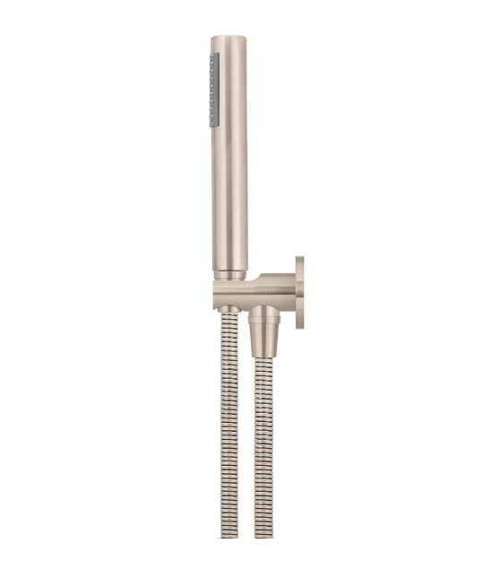 Meir Round Hand Shower on Fixed Bracket, Champagne