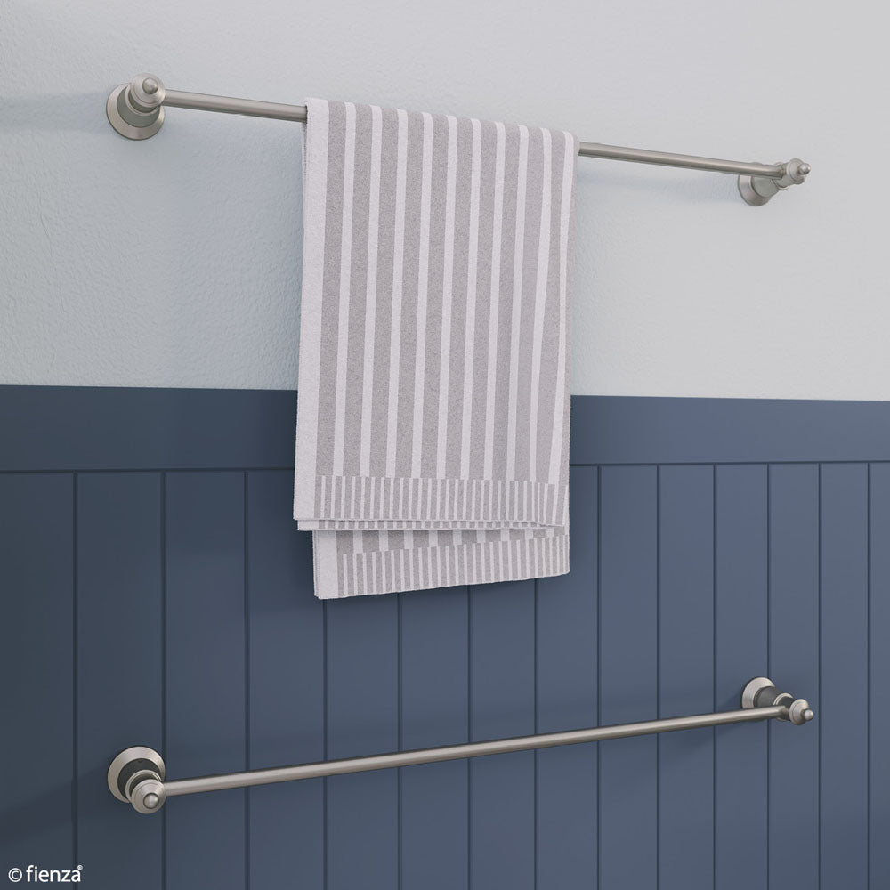 Fienza Lillian 800mm Adjustable Single Towel Rail, Brushed Nickel